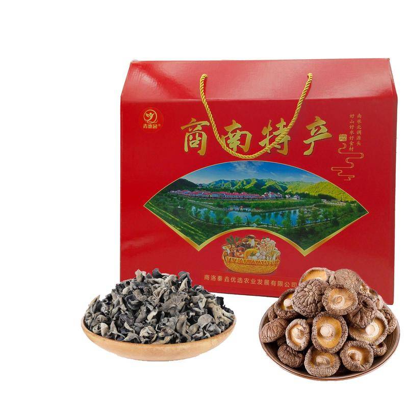 商南县青悠园花菇+黑木耳组合礼包1000g